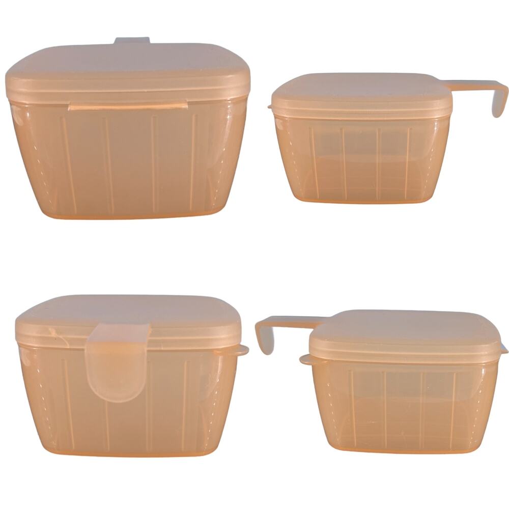 Tupperware BUNDLE Forget Me Not Hanging Cheese Onion Bagel Keeper Saver Orange - Picture 3 of 16